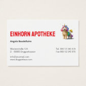 Cartes de visite de pharmacie Licorne (Dos)