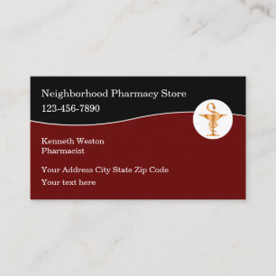 Cartes de visite de pharmacie médicale