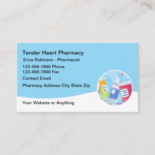 Cartes de visite de pharmacie simple moderne desig (Devant)