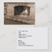 Cartes de visite de photo de cheminée de sépia (Devant / Derrière)