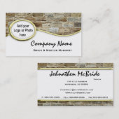 Cartes de visite de photo de logo de maçonnerie de (Devant / Derrière)