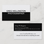 Cartes de visite de photographe (Devant / Derrière)