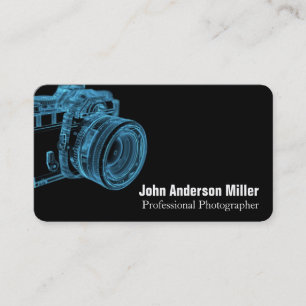 Cartes de visite de photographe de caméra bleue X-