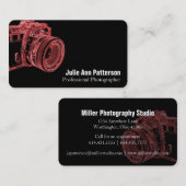 Cartes de visite de photographe de caméra rouge X- (Devant / Derrière)