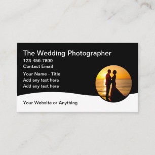 Cartes de visite de photographe de mariage de plag