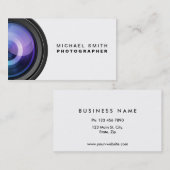 Cartes de visite de photographe professionnel avec (Devant / Derrière)