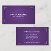 Cartes de visite de photographie dans pourpre et (Devant / Derrière)