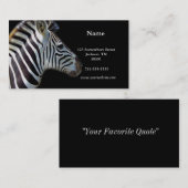 Cartes de visite de photographie de zèbre (Devant / Derrière)