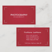 Cartes de visite de photographie en rouge et blanc (Devant / Derrière)
