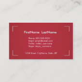 Cartes de visite de photographie en rouge et blanc (Dos)