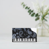 Cartes de visite de piano Blue Paisley (Debout devant)