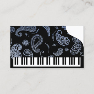 Cartes de visite de piano Blue Paisley