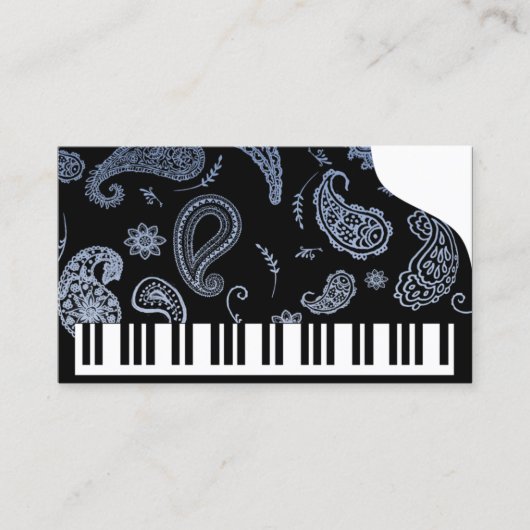 Cartes de visite de piano Blue Paisley (Devant)