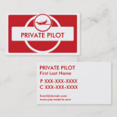 Cartes de visite de pilotes de petits avions blanc (Devant / Derrière)