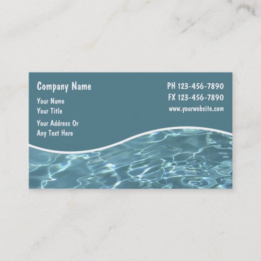 Cartes de visite de piscine (Devant)