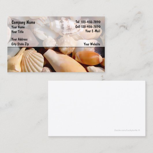 Cartes de visite de plage (Devant / Derrière)