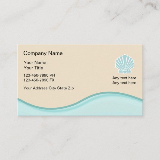 Cartes de visite de plage (Devant)