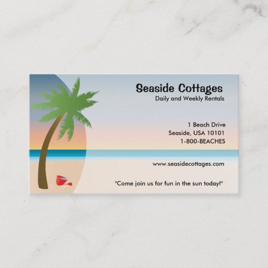 Cartes de visite de plage ou d'Oceanside (Devant)