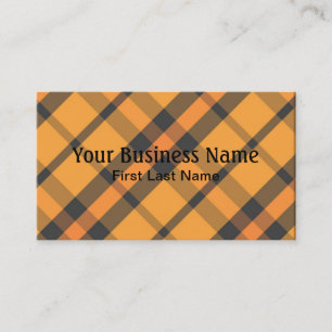 Cartes de visite de plaid gris orange