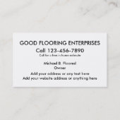 Cartes de visite de plancher (Dos)