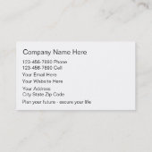 Cartes de visite de planificateur financier (Dos)