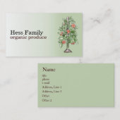 Cartes de visite de plante de tomate (Devant / Derrière)