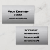 Cartes de visite de plaque métallique balayés (Devant / Derrière)