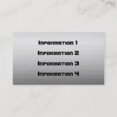 Cartes de visite de plaque métallique balayés (Dos)