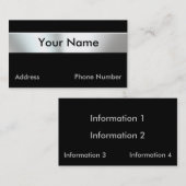 Cartes de visite de plaque signalétique de regard (Devant / Derrière)