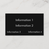 Cartes de visite de plaque signalétique de regard (Dos)