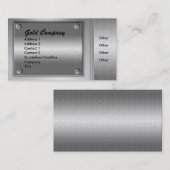 Cartes de visite de plaques de métal d'or (Devant / Derrière)