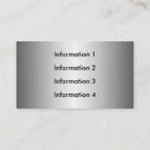 Cartes de visite de plat de diamant en métal (Dos)