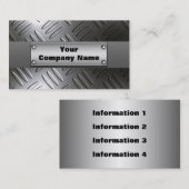 Cartes de visite de plat de diamant en métal (Devant / Derrière)