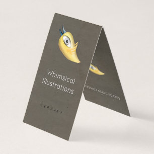 Cartes de visite de pliage d'oiseaux jaunes