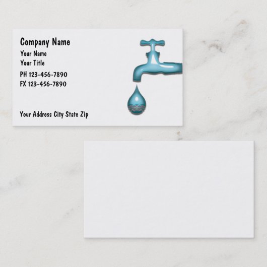 Cartes de visite de plomberie (Devant / Derrière)