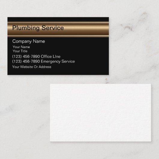 Cartes de visite de plomberie (Devant / Derrière)