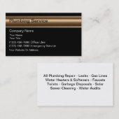 Cartes de visite de plomberie (Devant / Derrière)