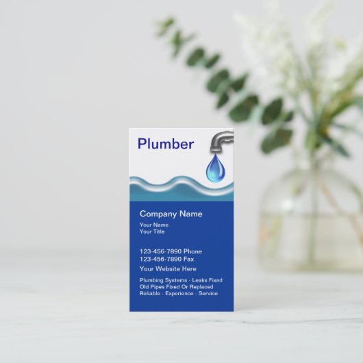Cartes de visite de plomberie (Debout devant)