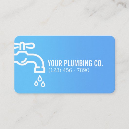 Cartes de visite de plomberie bleu (Devant)