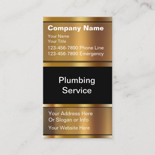 Cartes de visite de plomberie classique (Devant)