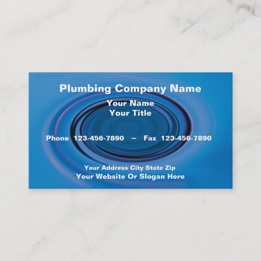 Cartes de visite de plombier (Devant)