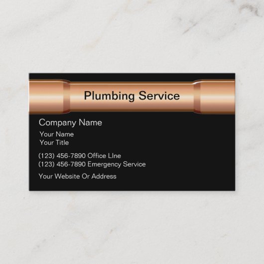 Cartes de visite de plombier (Devant)
