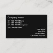 Cartes de visite de plombier (Dos)