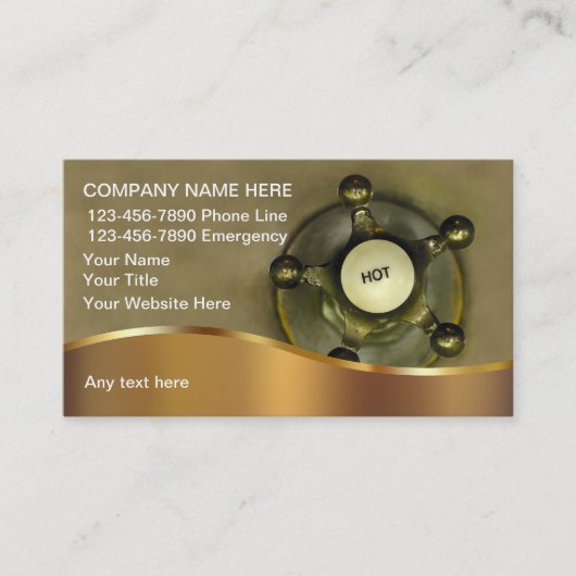 Cartes de visite de plombier (Devant)