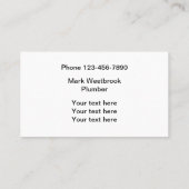 Cartes de visite de plombier à thème d'éclaboussur (Dos)