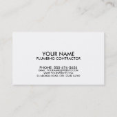 Cartes de visite de plombier (gouttelettes d'eau) (Dos)