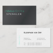 Cartes de visite de plombier ou de ferblantier typ (Devant / Derrière)