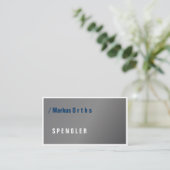 Cartes de visite de plombier ou de zingueur typo (Debout devant)