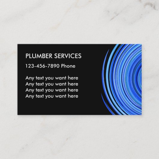 Cartes de visite de plombier simple (Devant)