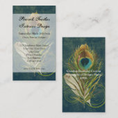 Cartes de visite de plumes de paquebot pleins déta (Devant / Derrière)